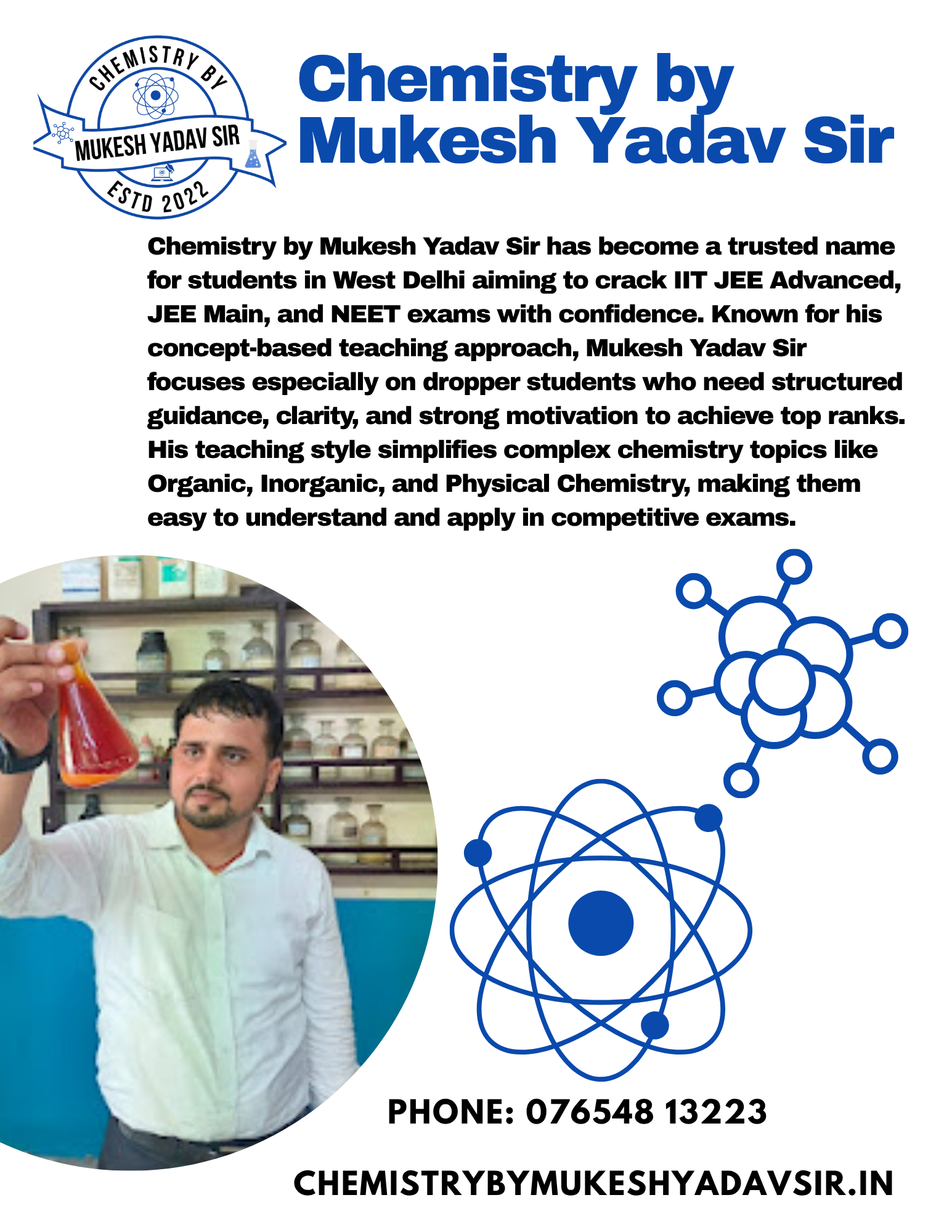 CHEMISTRY COACHING FOR 11TH & 12TH STUDENTS